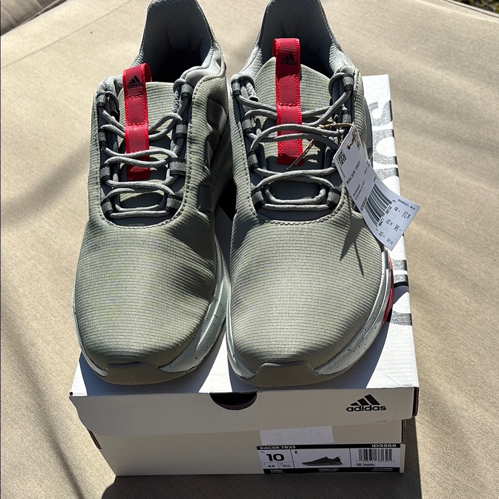 Adidas Racer TR23 Men's Gray and Red Sneakers NWT